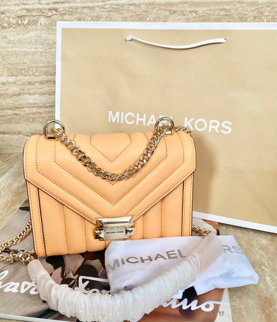 Michael Kors Butik Whitney Small Shoulder Leather cantaloupe INC Papper bag MK ori Barang Mewah Tas Dompet di Carousell