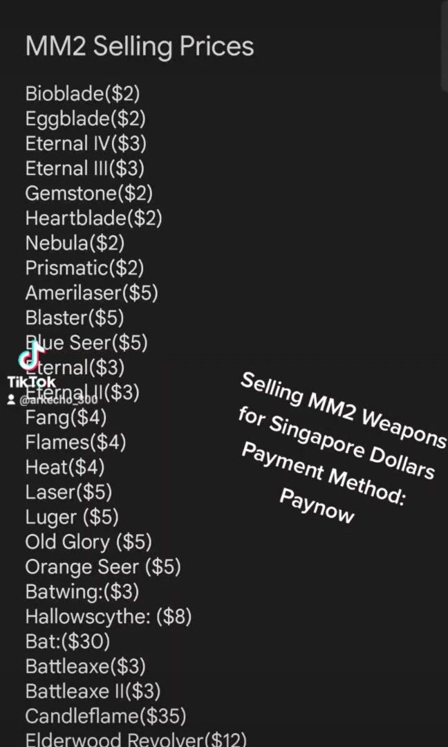 selling mm2 heartblade｜TikTok Search