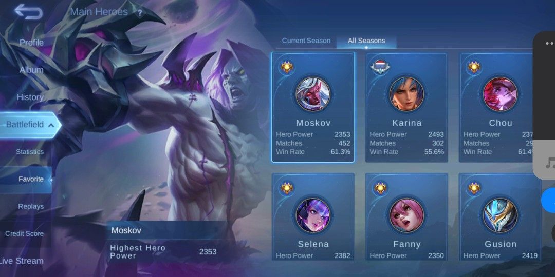 Mobile Legends Account High Elo, Video Gaming, Video Games, Others on  Carousell