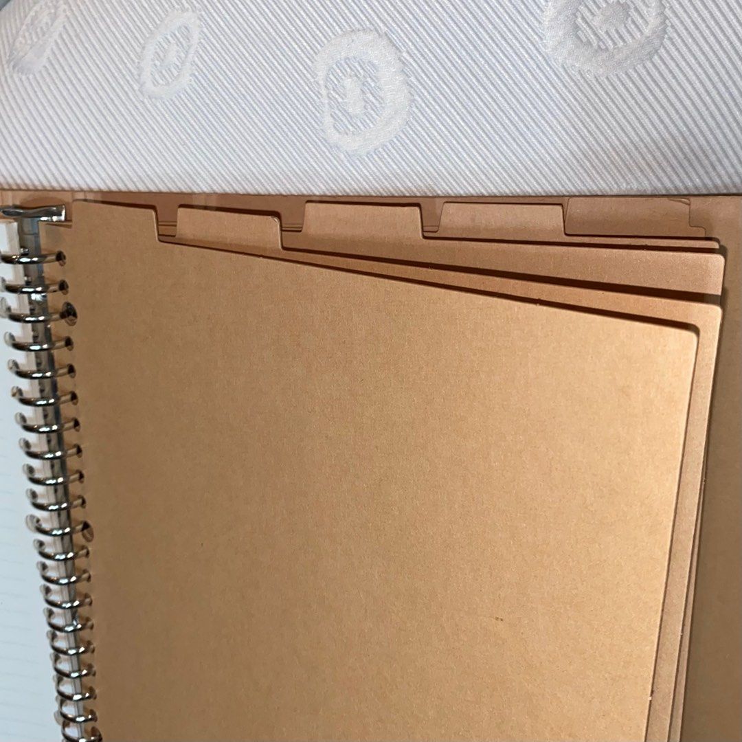 Muji A4 30ring Cardboard Binder x 2 Files + 5 Dividers, Hobbies & Toys