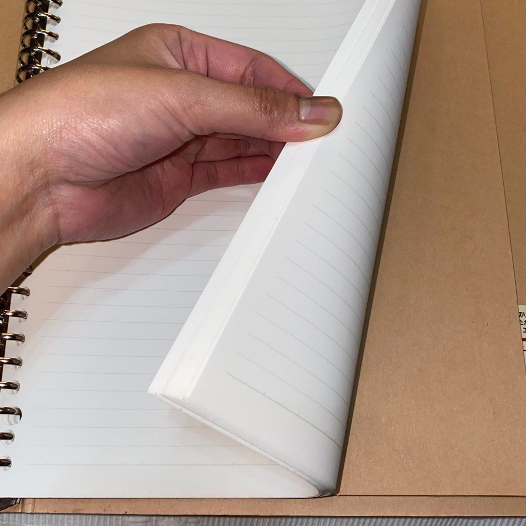 Muji A4 30ring Cardboard Binder + A4 Lined Paper + 5 Dividers, Hobbies & Toys, Stationery