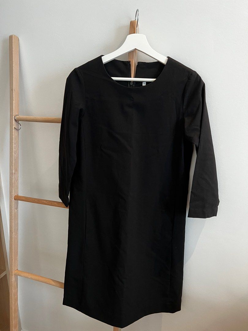 Muji Black Tunic/Dress with Side Pockets, Women's Fashion, Dresses & Sets,  Dresses on Carousell