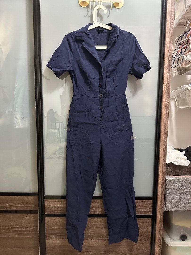 navy jumpsuit, Women's Fashion, Dresses & Sets, Jumpsuits on Carousell