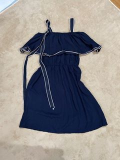 Navy Off Shoulder Dress