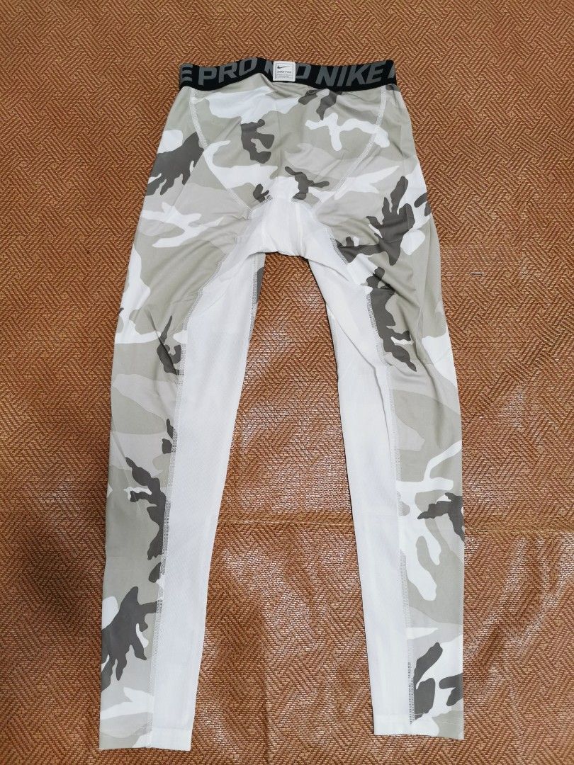 2ND ITEM 30%OFF】Nike Mens Pro Cool Camo Football Tights White