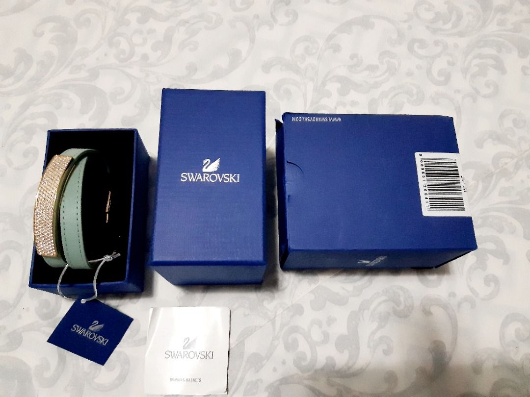 Original Swarovski Vio Cielo mint green wrap bracelet, Women's Fashion