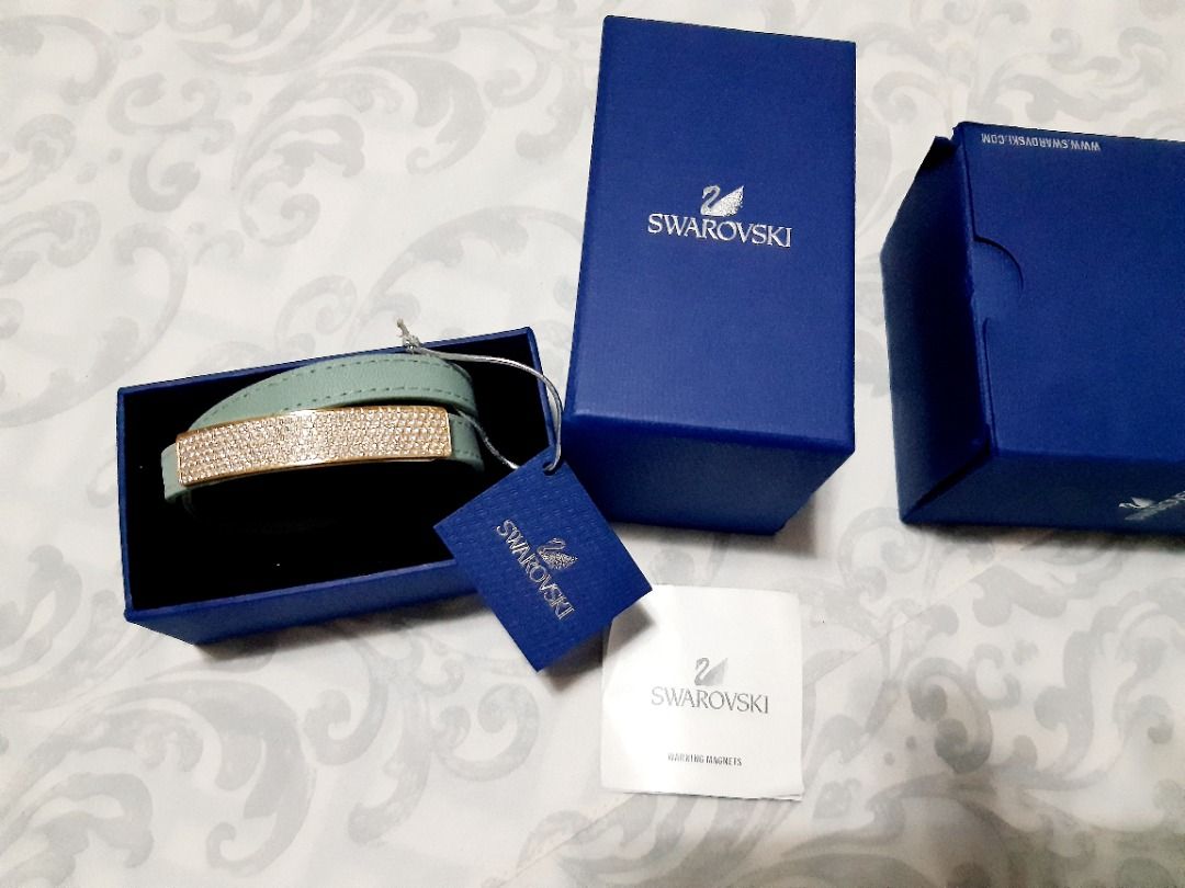 Original Swarovski Vio Cielo mint green wrap bracelet, Women's Fashion
