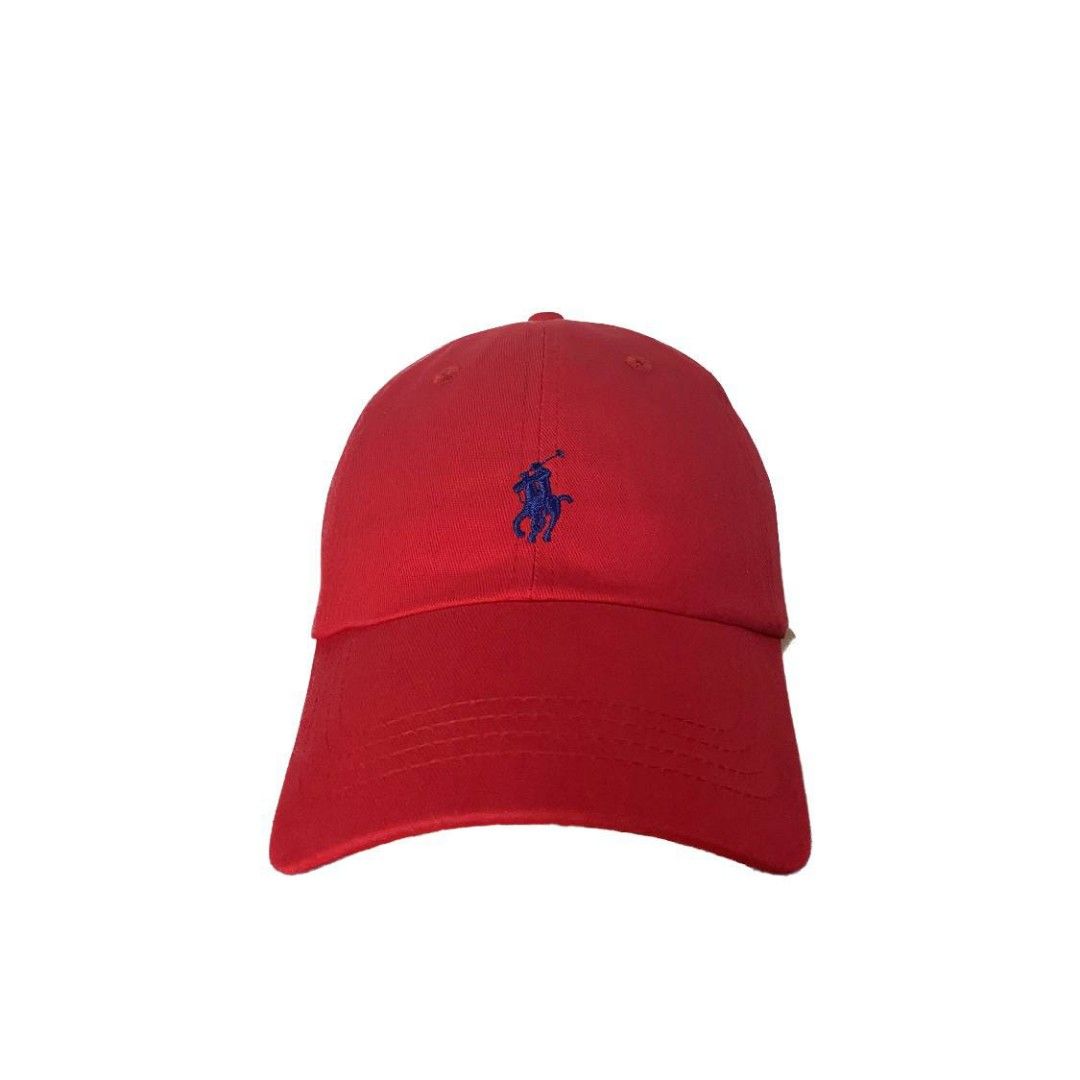Red polo hat leather strap online