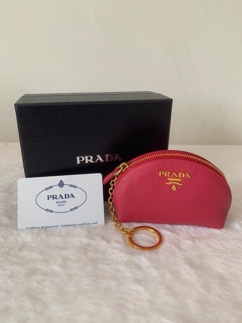 Prada Coin Case w/ Keyring, Luxury, Bags & Wallets on Carousell