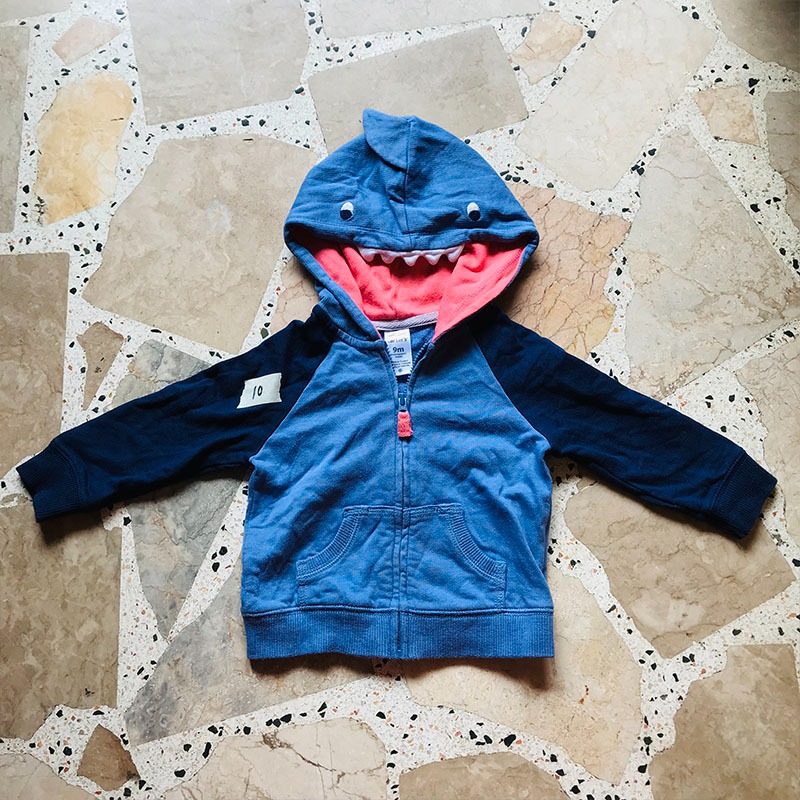 [PRELOVED] CARTER'S BABY SHARK JACKET FOR 9MONTHS, Babies & Kids