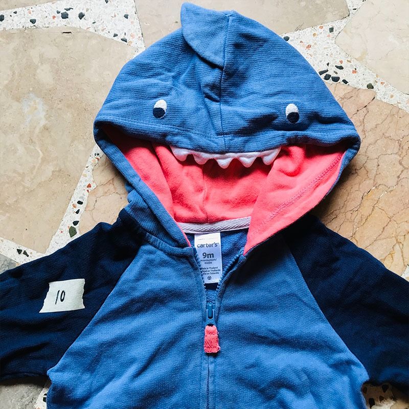 [PRELOVED] CARTER'S BABY SHARK JACKET FOR 9MONTHS, Babies & Kids
