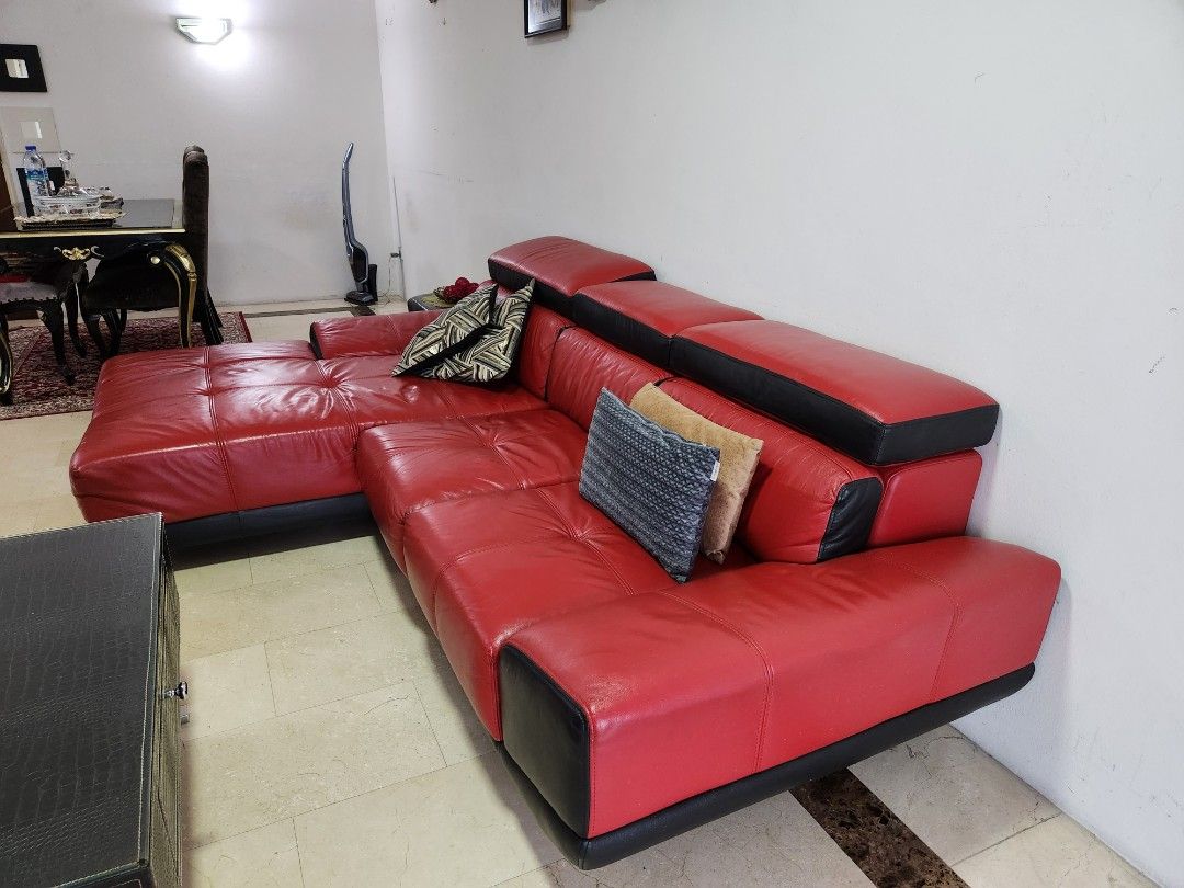 Pure leather Sofa set from Casa italia, Furniture & Home Living