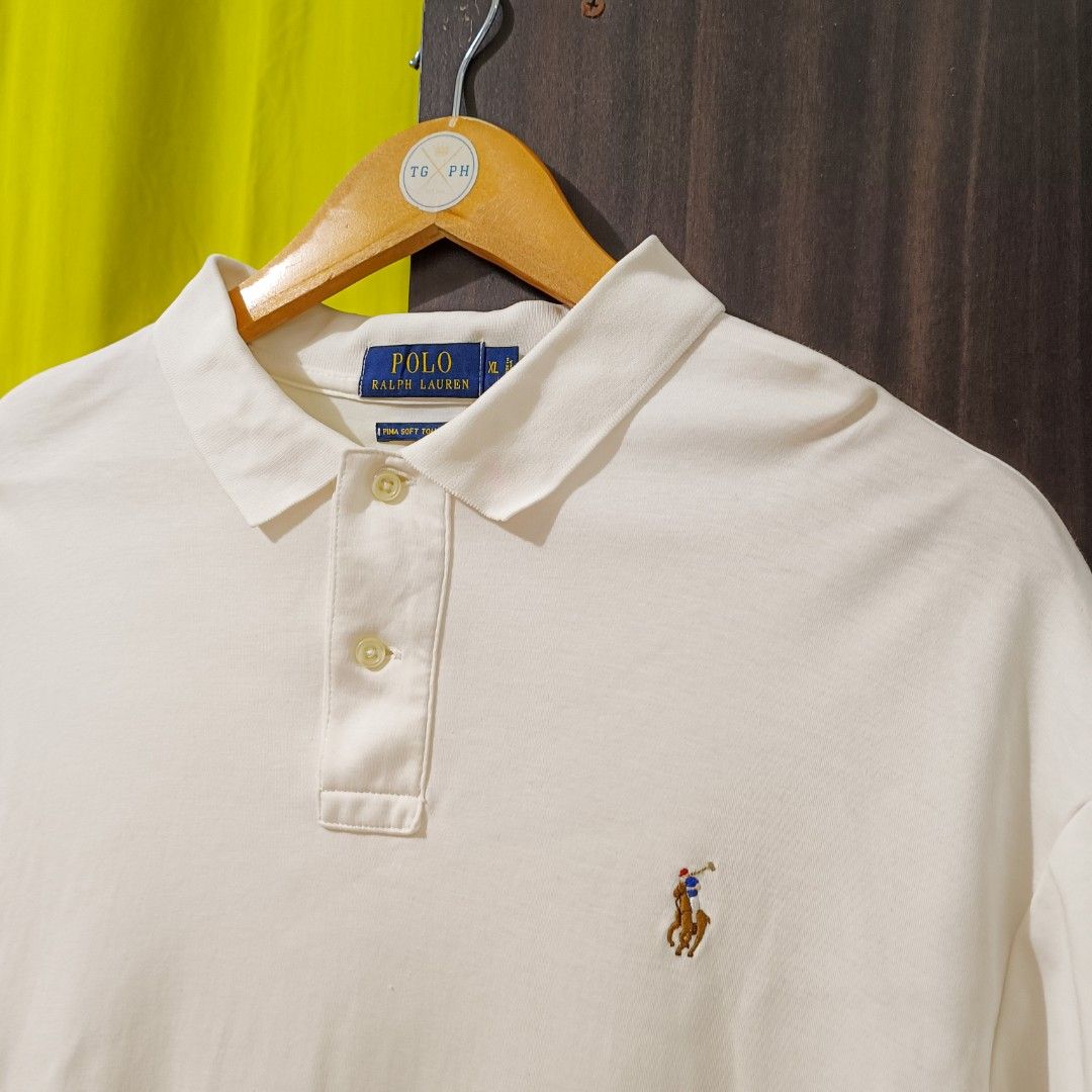 ?Ralph Lauren White Prima Soft Touch Polo Shirt Multi Color Logo?, Men's  Fashion, Tops & Sets, Tshirts & Polo Shirts on Carousell