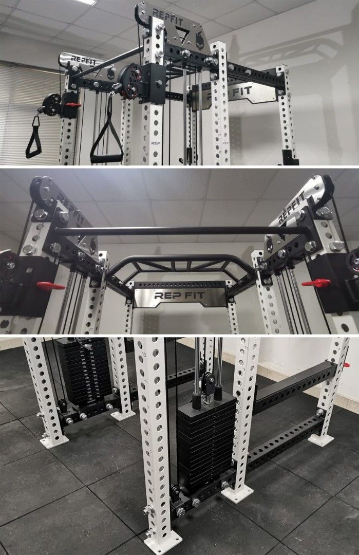 REP RF 6 Verticals Power Rack Cable Fly BN Stainless Steel, Sports