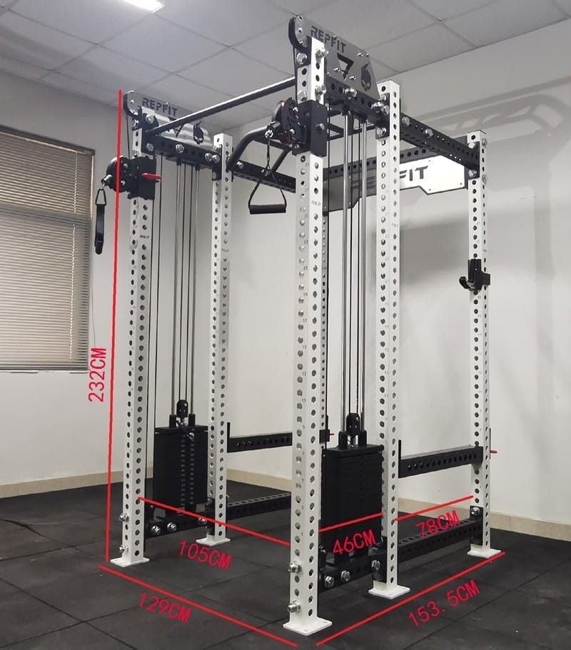 REP RF 6 Verticals Power Rack Cable Fly BN Stainless Steel, Sports