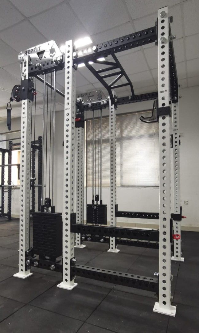 REP RF 6 Verticals Power Rack Cable Fly BN Stainless Steel, Sports