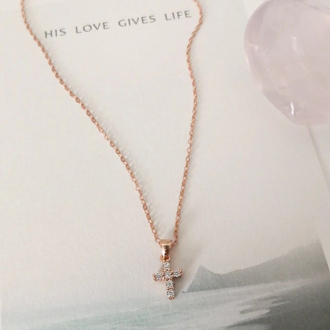 Gold and silver new arrivals cross necklace womens