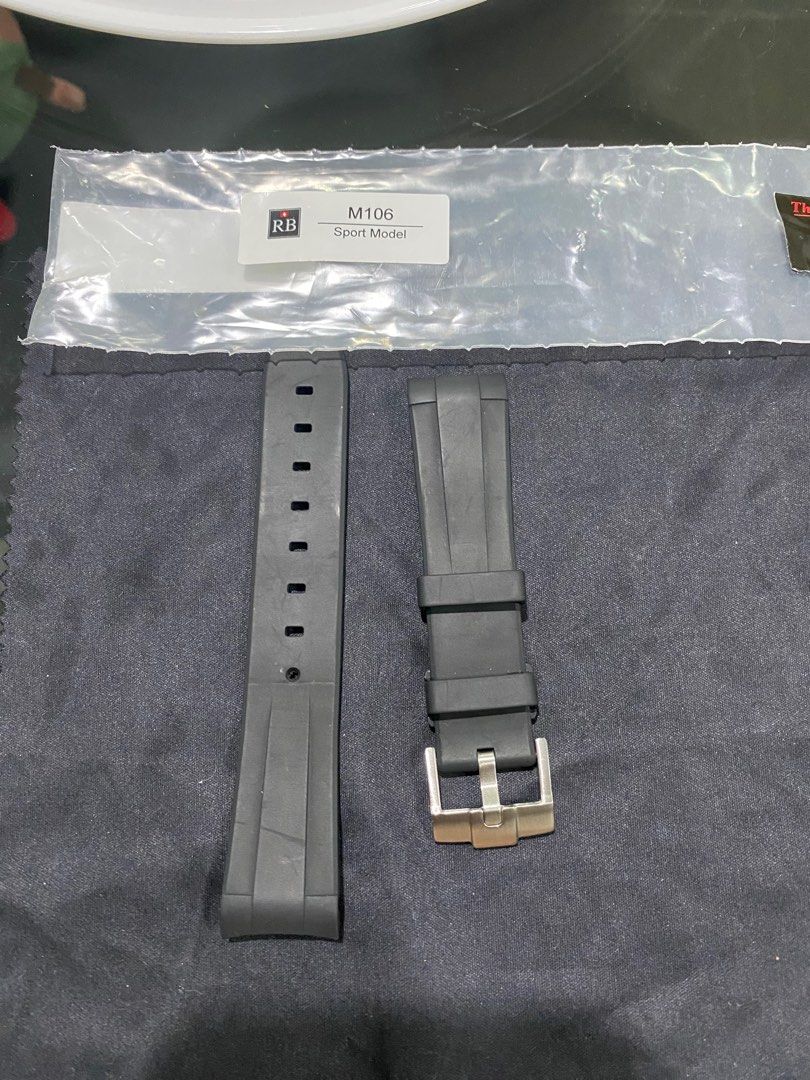 Rubber B M106 strap with Tang Buckle for Rolex Submariner 40mm