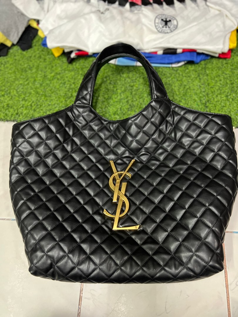 SAINT LAURENT - Icare Extra Large Embellished Quilted Leather Tote