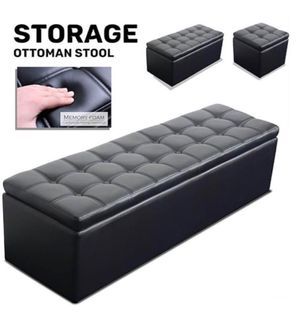 [SALE] Leather Grade Storage Stool / Compartment / Space Saving / Bench / Large Capacity