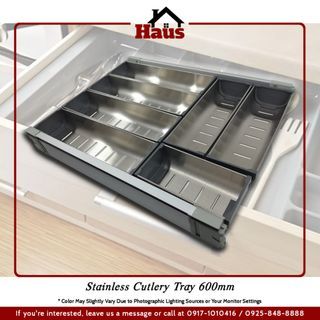 Stainless Steel Cutlery Tray Drawer Organizer 600mm Cabinet