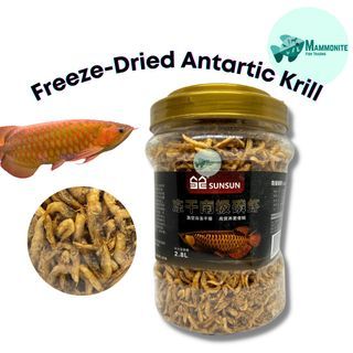 Sunsun 1 Liter Freeze-Dried Antartic Krill Shrimp For Arowana Fish Food 1 Liter With Astaxanthin