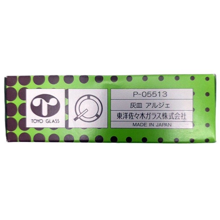 TOYO GLASS ASHTRAY ALGER GLASSWARE ROUND TRANSPARENT MADE IN JAPAN