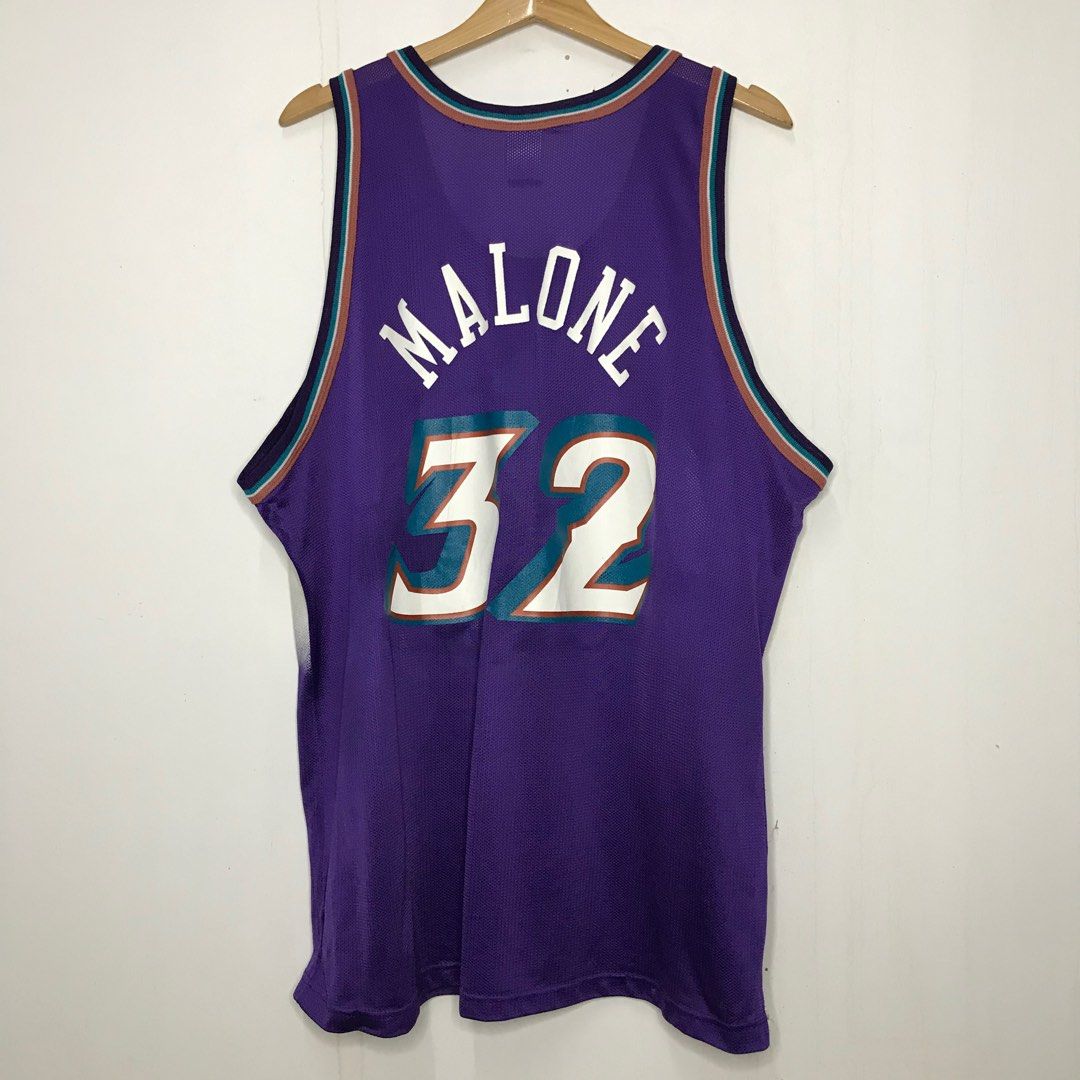 Hoops Media Replica x Utah Jazz x Karl Malone x Champion Jersey x Men's Size Medium