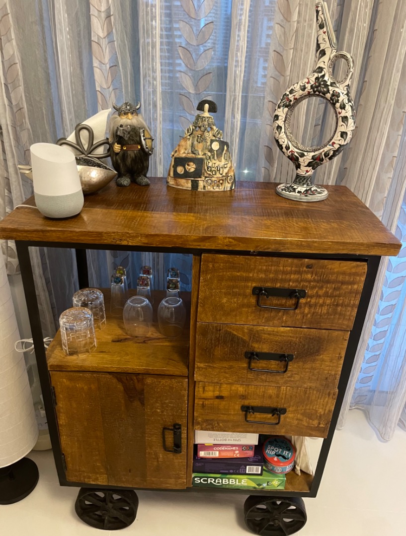 Vintage bar cabinet on wheels Furniture Home Living Furniture