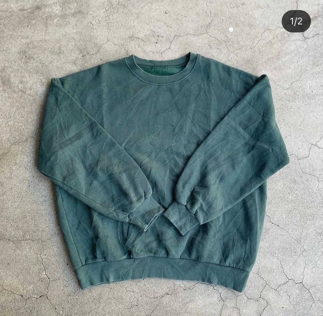 Men's Solid Crewneck Sweater - Forest Green main image 0