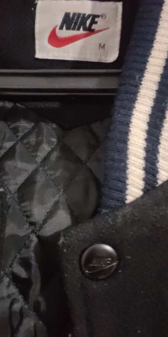 Vintage Nike Air Jordan Leather sleeve jacket, Men's Fashion, Coats