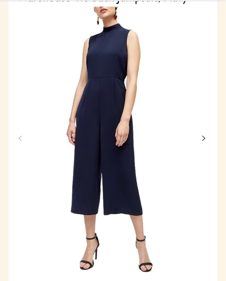 Warehouse navy jumpsuit top