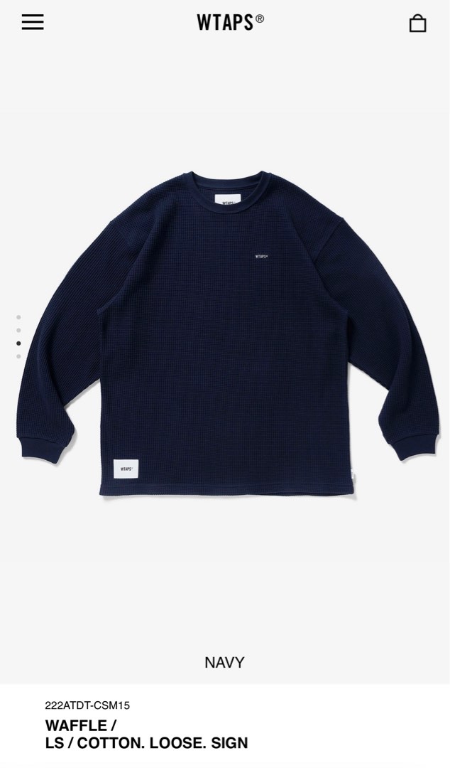 WTAPS WAFFLE LS COTTON LOOSE SIGN ネイビー L - www 