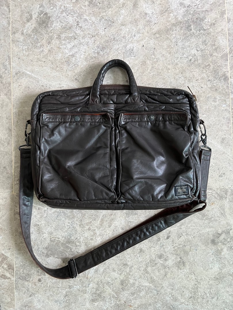 Yoshida and Co leather documents/laptop case (Made in Japan), Men's ...