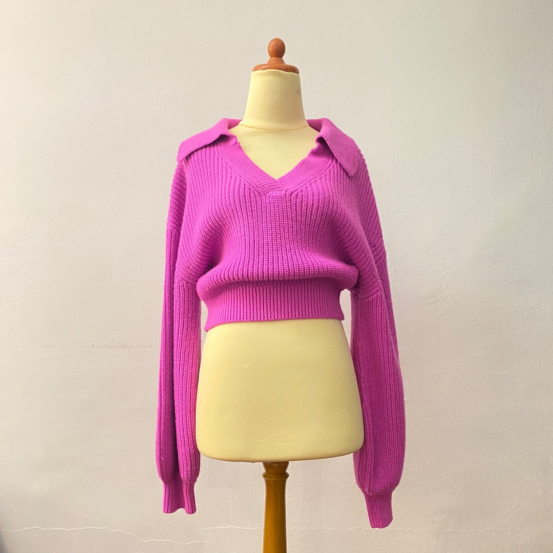 Hot pink new arrivals sweater zara