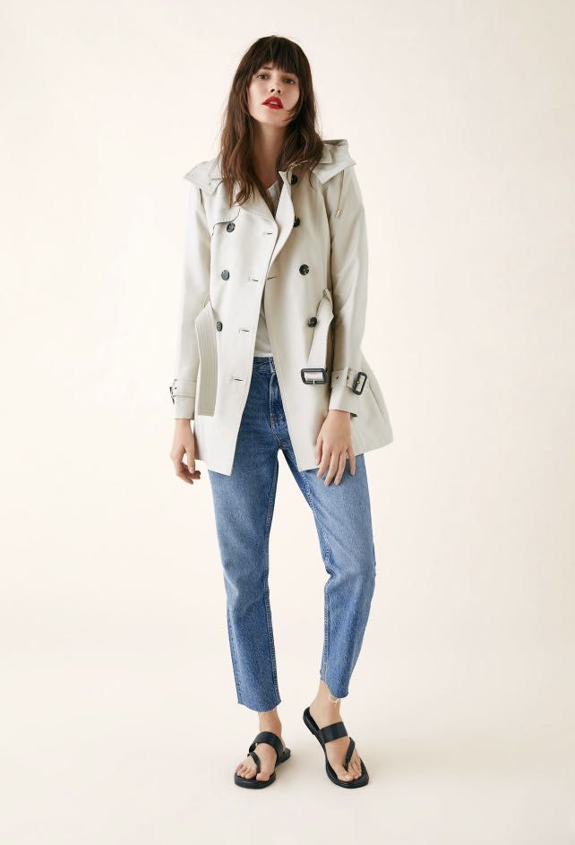 Zara tailored water resistant trench coat shop