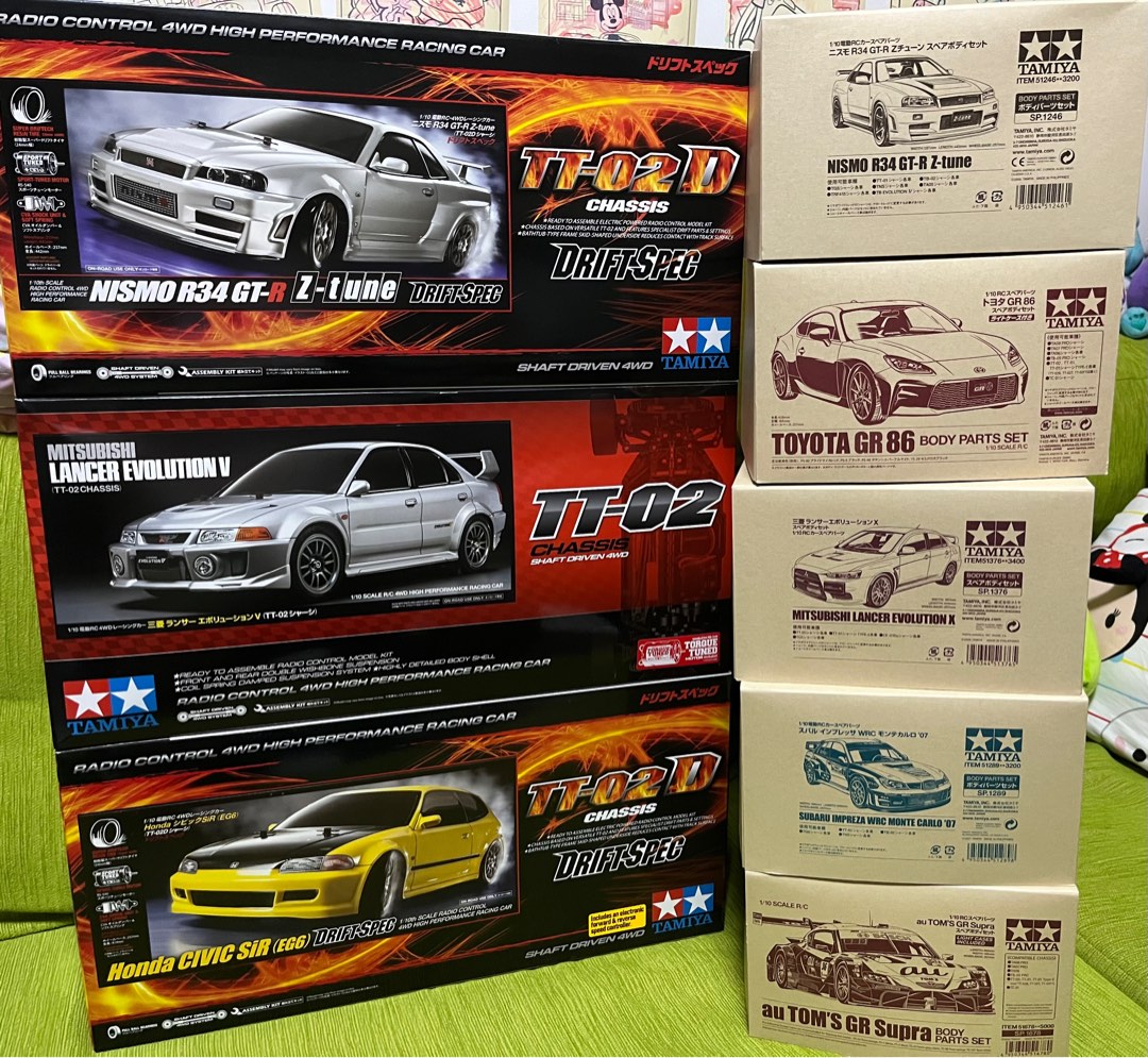 Tamiya Ruote A 6 Razze (Offset +2) Medio-Strette 1:10 Per TT01/TT02/TA08/TB04