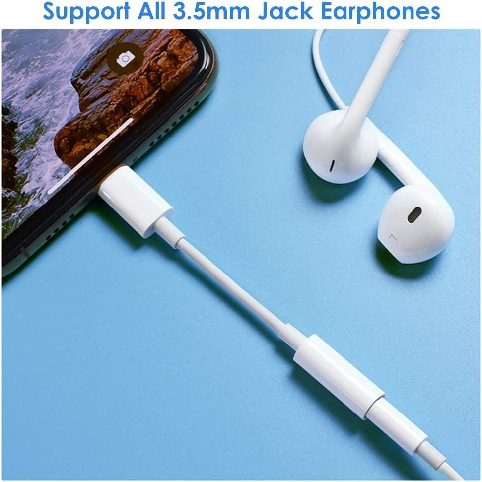 Apple iPhone 14 Pro Max Lightning To 3.5mm Splitter Dongle DAC Stereo Kit  With Car Charger Audio And Power Cable