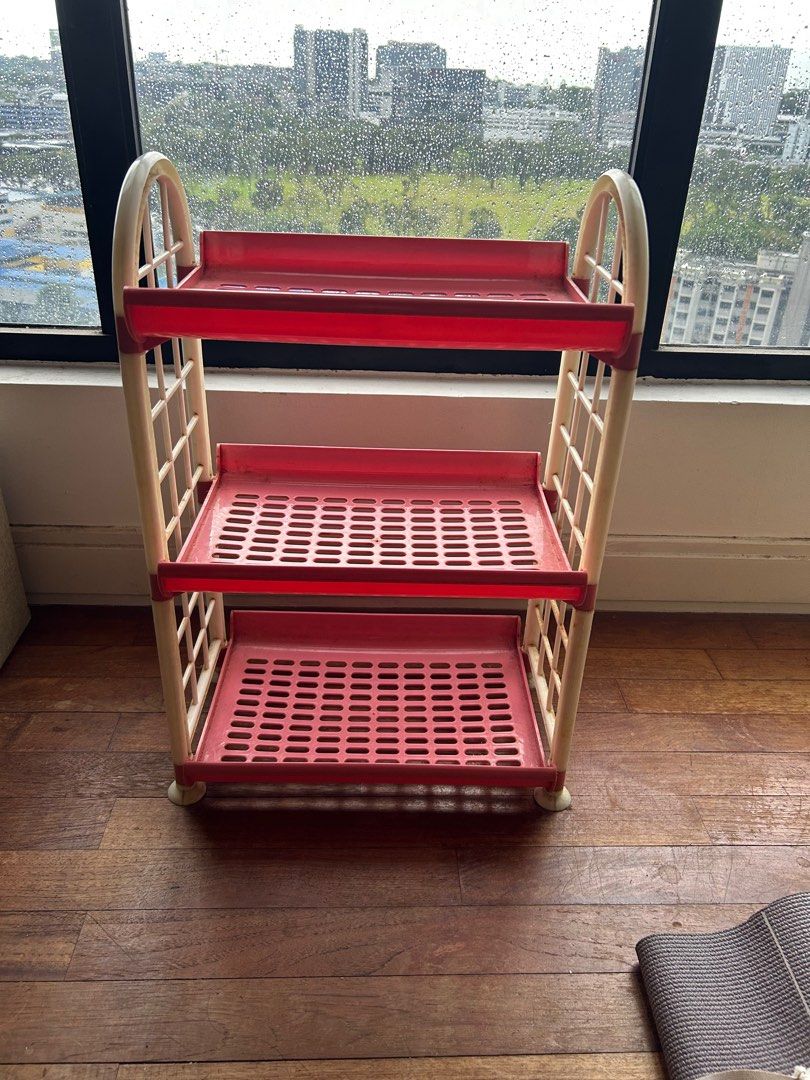 3 tier plastic toilet bathroom bedroom shelving, Furniture