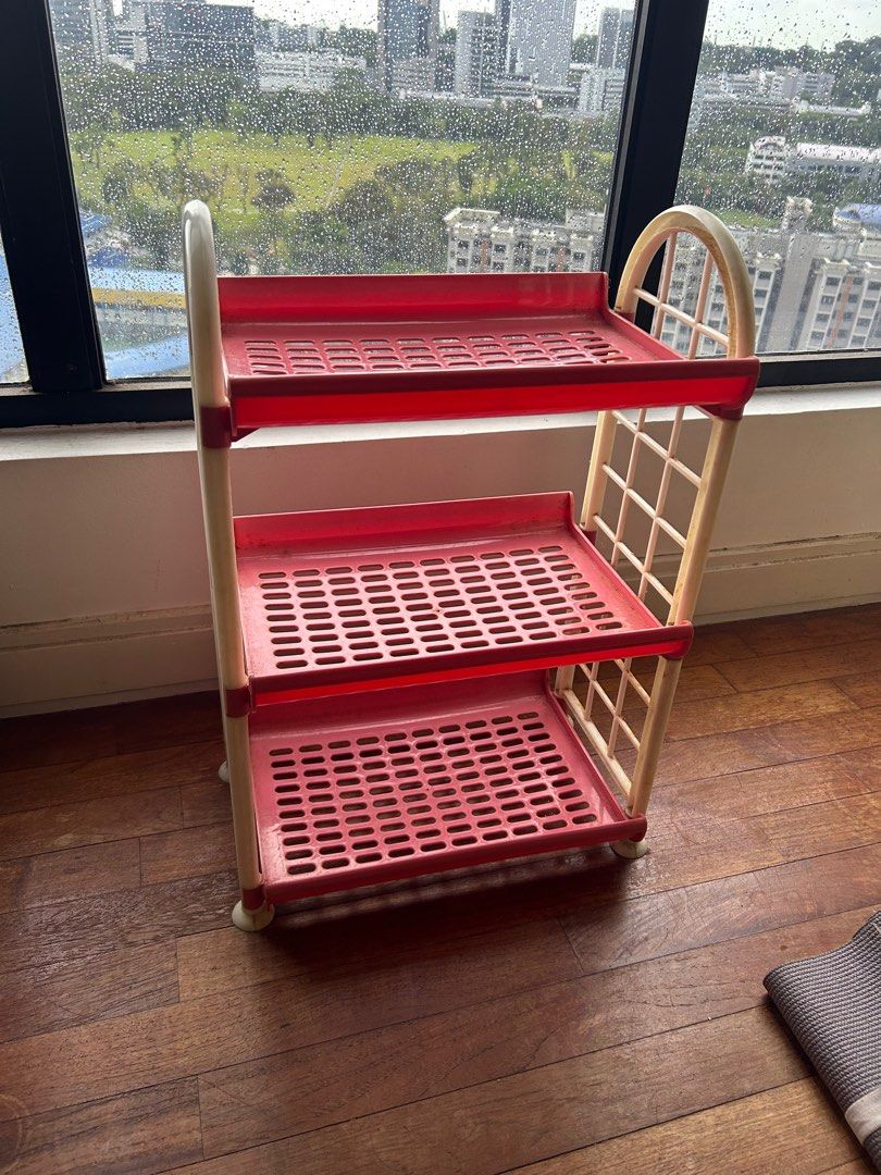 3 tier plastic toilet bathroom bedroom shelving, Furniture