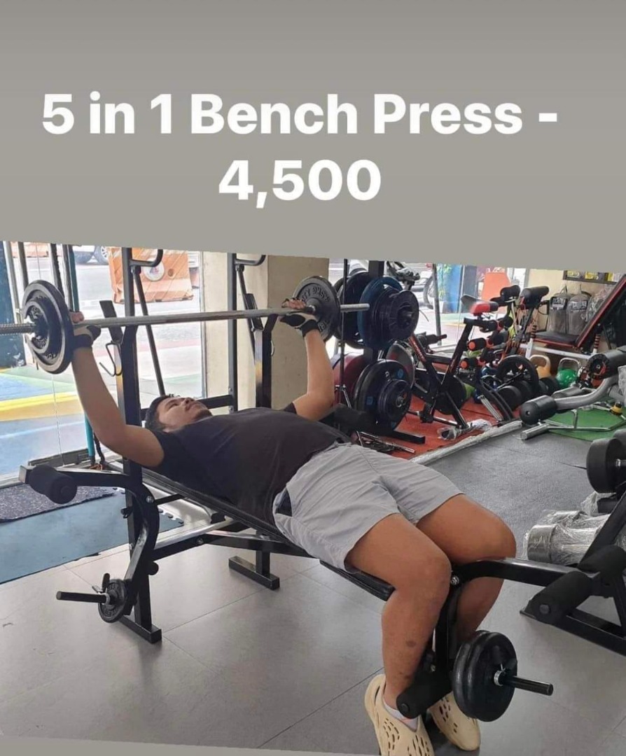 5 in 1 Bench Press Trojan, Sports Equipment, Exercise & Fitness, Cardio & Fitness Machines on