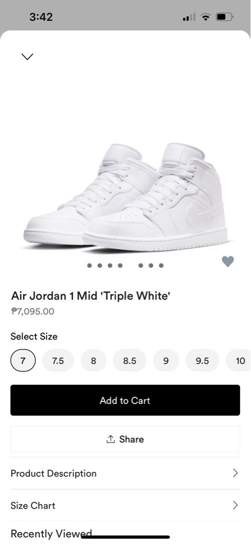 triple white mid jordans