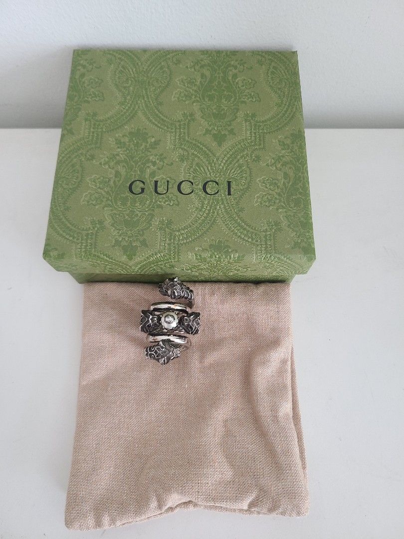Gucci double wrap sales ring with tiger heads