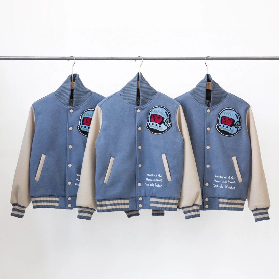 Billionaire Boys Club BBC Cafeteria Spaceman Blue Varsity Jacket