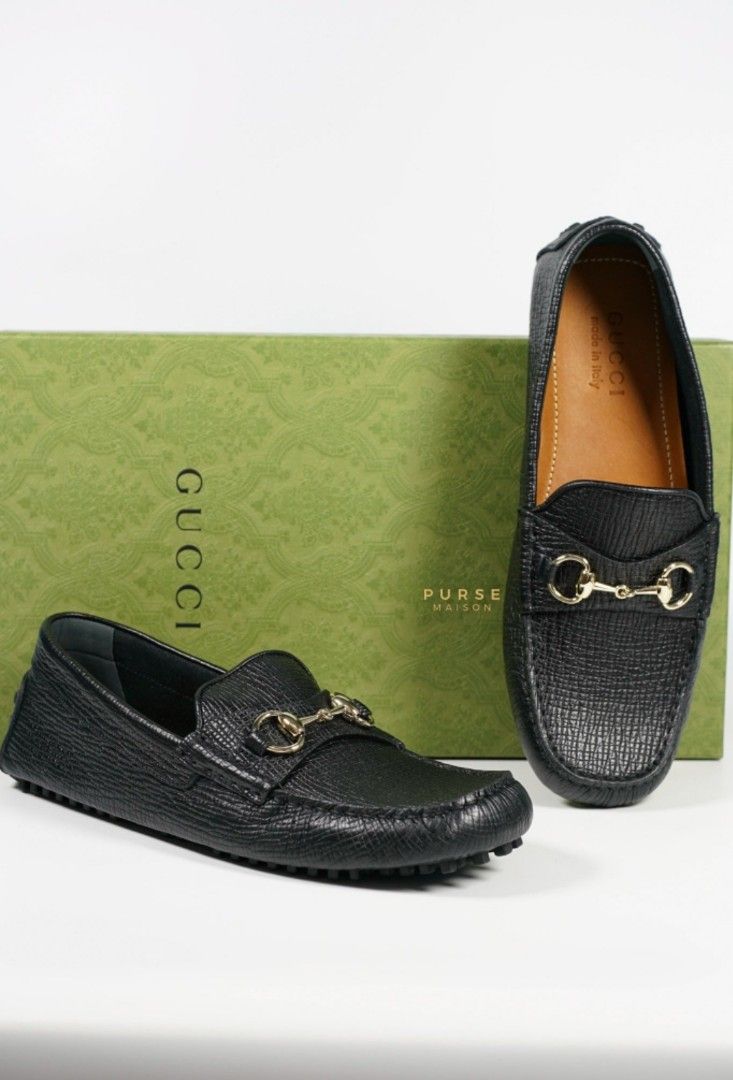 Gucci damo leather horsebit driver new arrivals