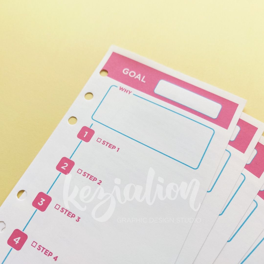 Bullet Journal Goal Tracker 10 Sheets A6 Loose Leaf Bullet