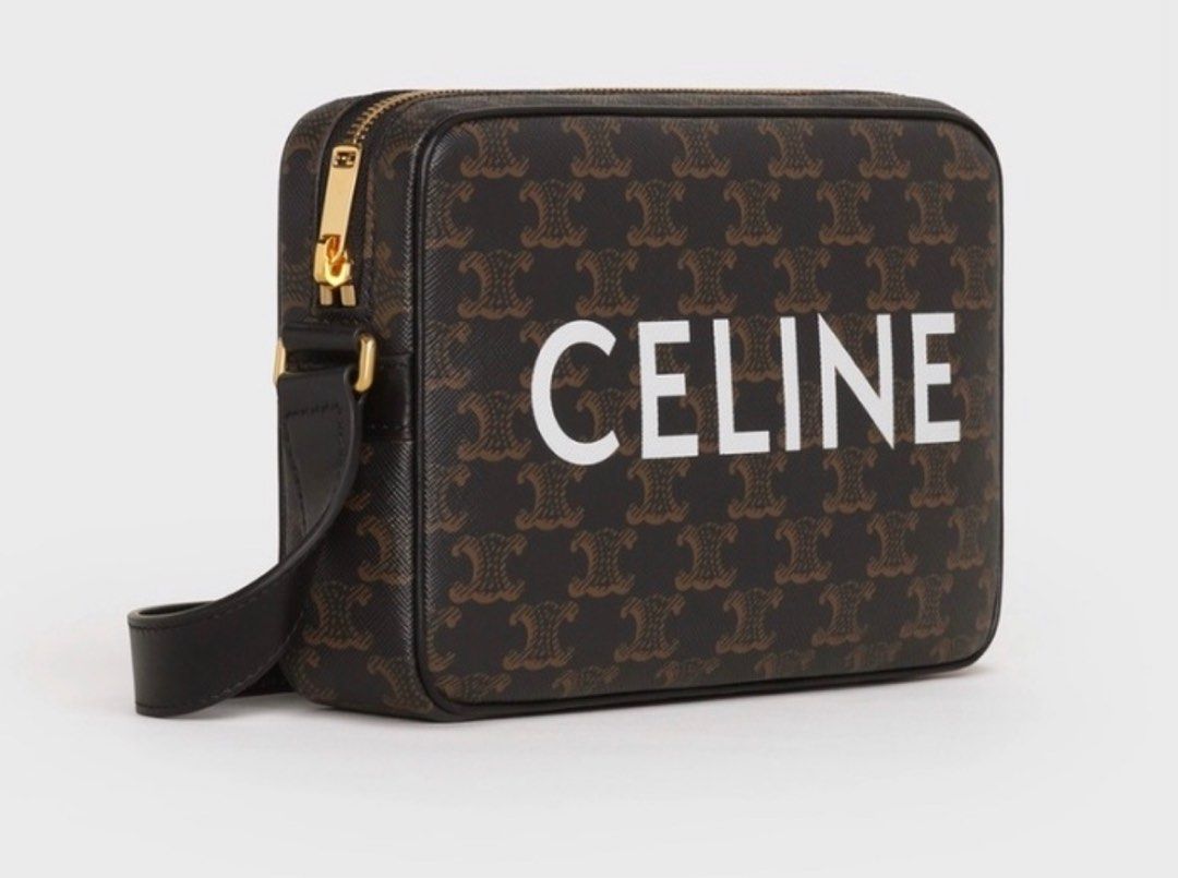 CELINE MEDIUM SIZE MESSENGER BAG IN TRIOMPHE CANVAS WITH CELINE PRINT