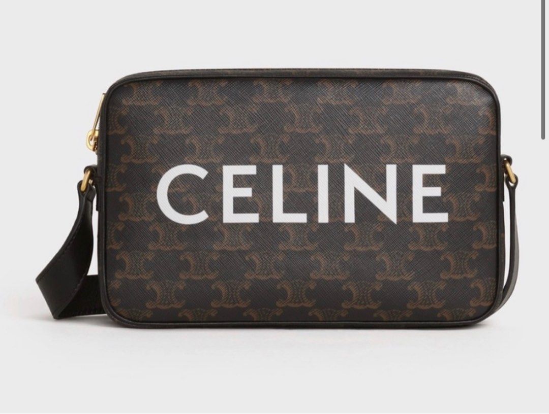CELINE MEDIUM SIZE MESSENGER BAG IN TRIOMPHE CANVAS WITH CELINE PRINT