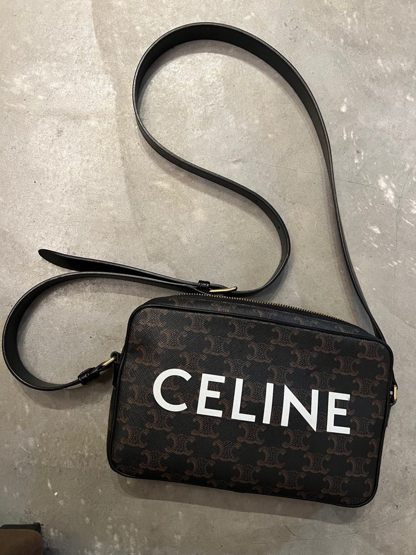 CELINE MEDIUM SIZE MESSENGER BAG IN TRIOMPHE CANVAS WITH CELINE PRINT
