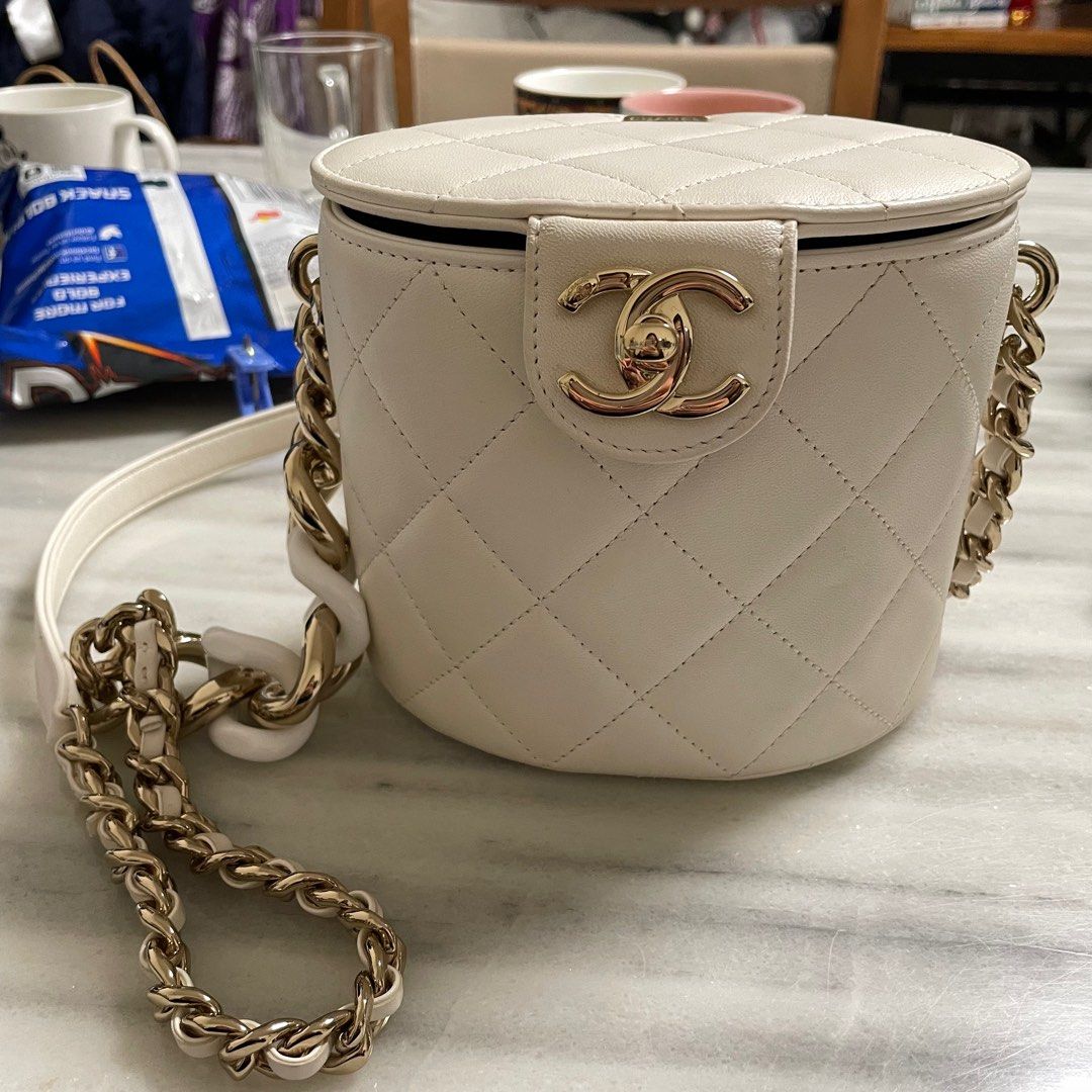 Chanel Small Vanity With Chain In White - Praise To Heaven